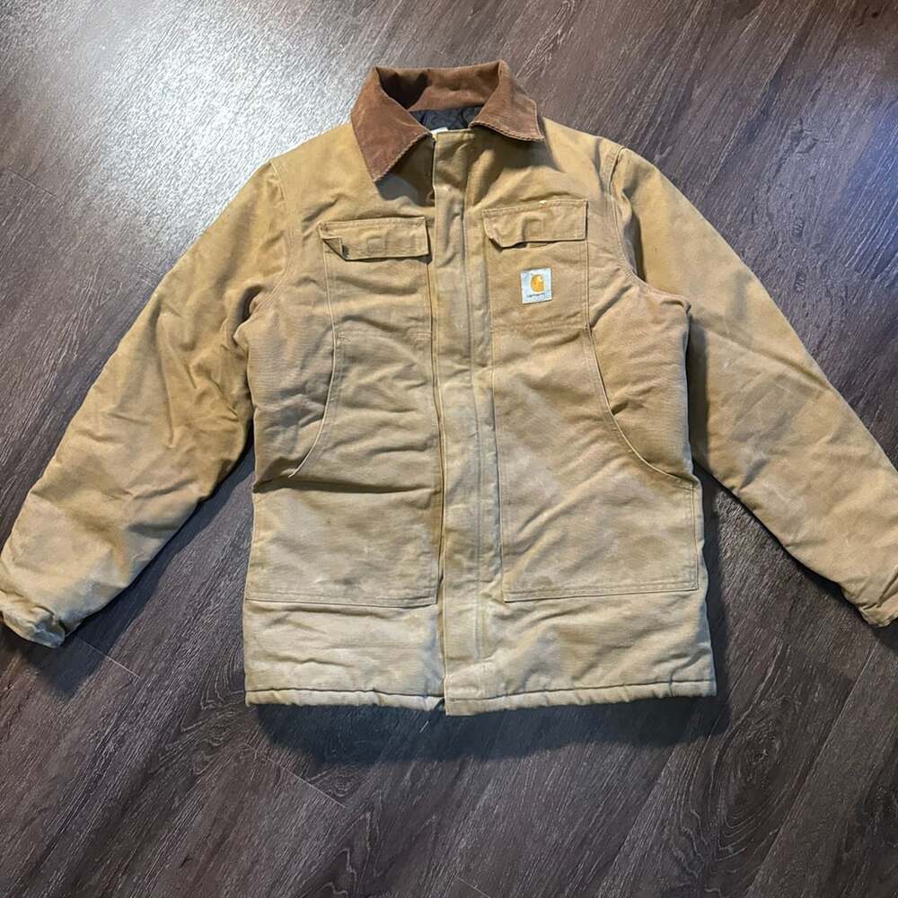 Vintage Carhartt C03 BRN Traditional Jacket Size L Tall Brown Duck Workwear
